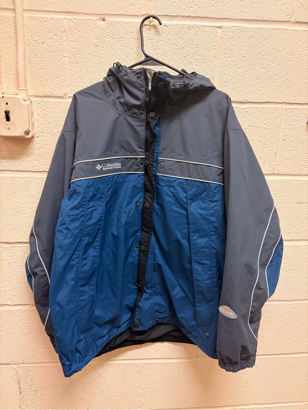 Columbia Men's Blue & Gray Waterproof Hooded Jacket